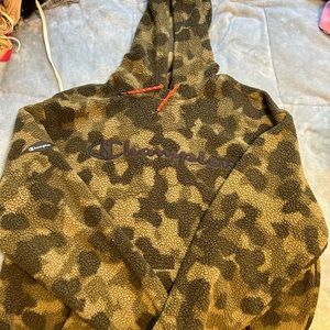Camo fuzzy champion hoodie